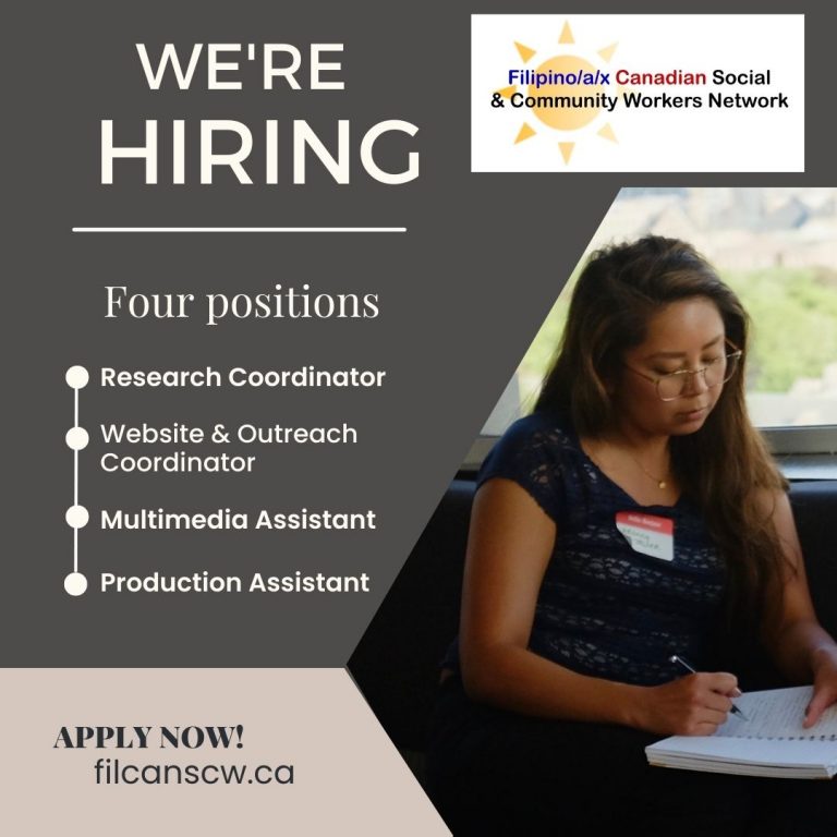 We’re Hiring! Filipino Canadian Social and Community Workers Network